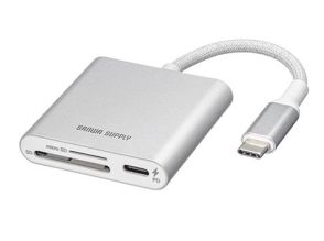 サンワ、USB Type-C接続対応のSD/microSDカードリーダー