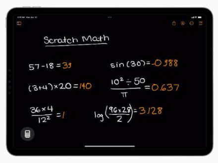 iPadOSに「計算機」初搭載。手書きで自動計算、グラフ生成もできるヤバいヤツ