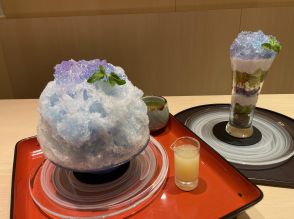 博多「甘味処 たきむら」に期間限定パフェ＆かき氷　アジサイをイメージ
