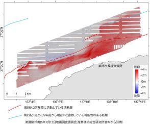 能登半島地震を引き起こした海底活断層か　石川県珠洲市北方向の沖で海底が約4m隆起～海上保安庁