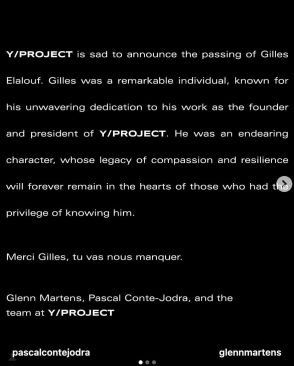 「Y/プロジェクト」の共同設立者　ジャイルズ・エレイルフが死去、享年58