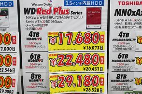 Western DigitalのNAS向けHDD 4～8TBが特売、在庫ショップ数減で24TBなど一部モデルには上昇の動きも [6月前半のHDD価格]