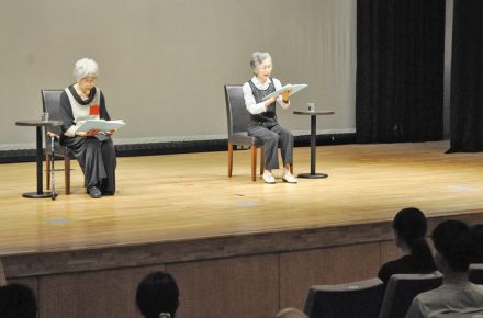 戦争や原爆の悲惨さ伝える　長内美那子さん、山口果林さん　沖永良部で朗読会