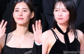 清野菜名、初レカペで大胆肌見せ 新木優子は美デコルテ披露のキャミドレス姿【「キングダム 大将軍の帰還」ワールドプレミアレッドカーペットイベント】