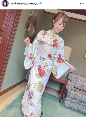 渡辺美奈代、華やかな浴衣姿がかわいすぎる！「とってもお綺麗で美しい」とファン大絶賛