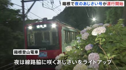 箱根の風物詩　箱根登山電車「夜のあじさい号」きょうから運行開始