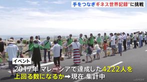 九十九里でギネスに挑戦！「手首をつないだ人の最も長い列」1.5km以上　千葉県誕生150年記念イベント