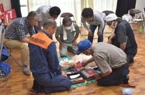 消火器やAED体験　住民60人が防災訓練　茨城・常陸太田