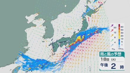 四国では線状降水帯発生の可能性 梅雨入り前の近畿から関東では「梅雨のリハーサル」のような雨の天気に 雨と風シミュレーション