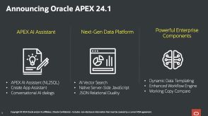 オラクル、ローコード基盤「Oracle APEX」に生成AIの開発支援機能追加