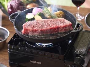 厚切り肉をカセットコンロで焼けるイワタニ鋳鉄プレート