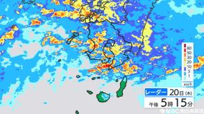 指宿で217ミリ　奄美除く鹿児島県全域で線状降水帯発生のおそれ