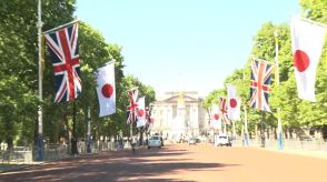 天皇皇后両陛下訪英に向けロンドンで準備進む　バッキンガム宮殿付近では日本国旗掲揚