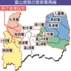署員の複数兼務、全県に　富山県警が７月「ブロック運用」４エリアで　事件、災害で相互派遣