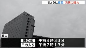 夏至の富山県内　曇り空も昼過ぎから晴れ　あす夜から雨　24日にかけて警報級の大雨も