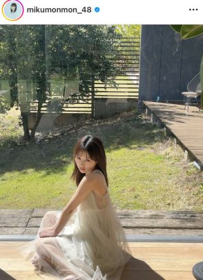 元ＨＫＴ４８・田中美久、白ワンピ姿で日光浴の様子にファンもん絶「まさに究極の女神」「世界一眩しくて美しい」