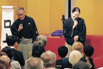 林家一門、被災地に笑い　伏木神社でたかおか落語祭り　真打つる子さんら出演