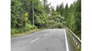 100メートルにわたって土砂崩れ　県道通行止め　雨の影響か　大分