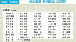 都知事選の投開票まで2週間 各候補が支持を訴え