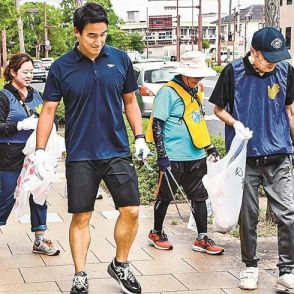 五輪メダリストの松田丈志さんも参加し「スポーツごみ拾い」　中海を泳ぐ「オープンウォータースイム」のプレイベント　鳥取県米子市