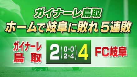 ガイナーレ鳥取　反撃もむなしくFC岐阜相手にホームで敗戦し5連敗