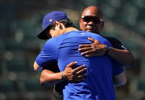 大谷翔平が試合前に再会を喜んだ元同僚「我々にはダメージを与えないで欲しいよ」