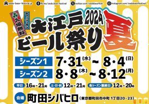 日本全国のブルワリーが集結！　入場料無料の「大江戸ビール祭り2024夏」町田シバヒロで開催