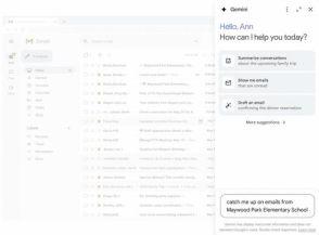 「Gmail」上の「Gemini」が一般提供対応 ～返信や下書きのサポートや質問に対応