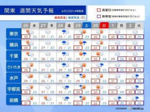 関東　梅雨空と不快な暑さ続く　28日(金)は本降りの雨に　来週は熱帯夜が続出