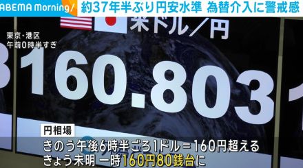 約37年半ぶり円安水準 為替介入に警戒感