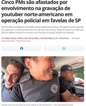 《ブラジル》軍警作戦の密着動画で波紋＝「犯罪者殺し葉巻とビールで祝う」