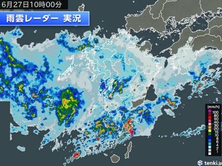 鹿児島など九州南部に活発な雨雲　午後は非常に激しい雨も　落雷や竜巻にも注意