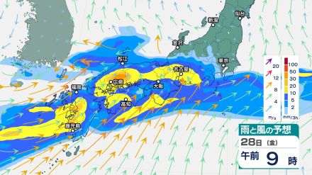 福岡・佐賀・長崎・熊本・大分・山口で「線状降水帯」発生のおそれ　28日から中国・近畿・東海でも警報級「大雨」の可能性