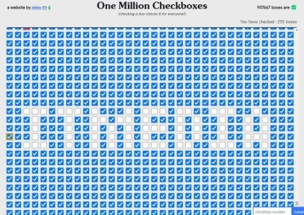 「100万個のチェックボックス」があるWebサイト登場　“他ユーザーとオン／オフ共有”でカオスな状況に