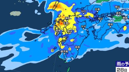 【九州大雨】線状降水帯発生のおそれ【27日夜～28日雨シミュレーション】…1時間ごとの雨雲を予測「通勤時間に大雨直撃」か　福岡・長崎・佐賀・大分・熊本・鹿児島・宮崎の雨量【大雨情報】