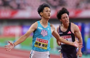 陸上日本選手権男子２００メートルは鵜沢飛羽が２連覇　パリ五輪に近づく　「間に合ってくれた」