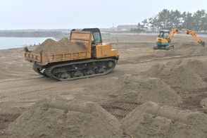 会瀬海水浴場開設へ　砂浜復旧　急ピッチ　5年ぶり　茨城・日立市