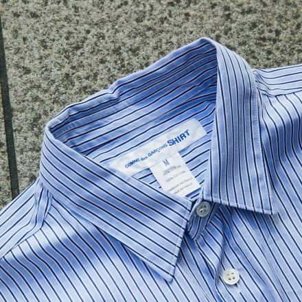 本当に買ってよかった「コム デ ギャルソン シャツ」のストライプシャツで作る大人な着こなし。【服好き読者に聞いた“着回せた”ベストバイ！】