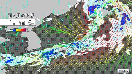 7月1日にかけて日本海側を中心に雨・風が強まる　西日本・東日本は2日も大雨に警戒