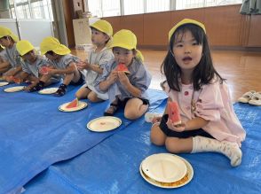 スイカの名産地鳥取県　甘～いスイカで園児に恩返し