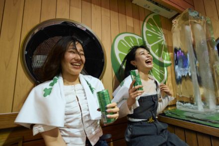 ひんやり爽快な”熱くないサウナ”が渋谷109に登場。爽やかライム味のレッドブル サマーエディションを楽しみつつ、寒波師による冷ロウリュウをお届け