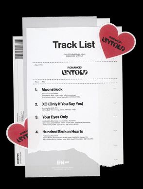 ENHYPEN、ニューアルバム『ROMANCE : UNTOLD』トラックリストポスターを公開