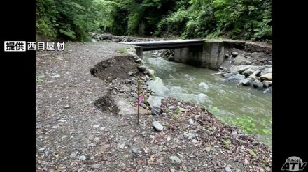 世界遺産・白神山地「暗門の滝」に続く歩道が川に流され10か所以上崩れる　6月30日夜からの大雨の影響　青森県西目屋村