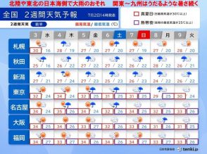 3日～4日は北陸や東北日本海側で大雨　関東甲信～九州は猛暑　体温超えの所も