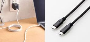 エレコム、ケーブルバンド不要の磁石でまとまるUSB Type-Cケーブル