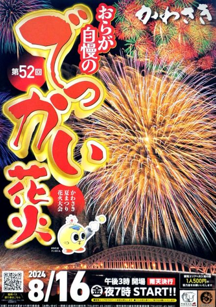 自慢のでっかい花火PR　8月16日・川崎　協賛とメッセージ募る