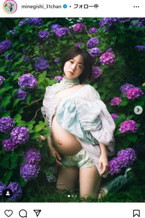 第１子妊娠の峯岸みなみ、“美しすぎる”妊婦写真連続公開！「もう異世界」「妖精」「愛おしい」