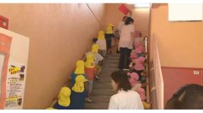 「園児が自分自身を守るために」　西日本豪雨で被害の保育園で垂直避難訓練　広島・坂町