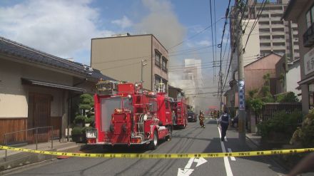 鳥取市中心市街地で民家火災