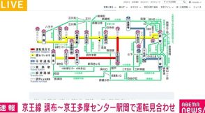 京王線、調布～京王多摩センター駅間の上下線で運転見合せ